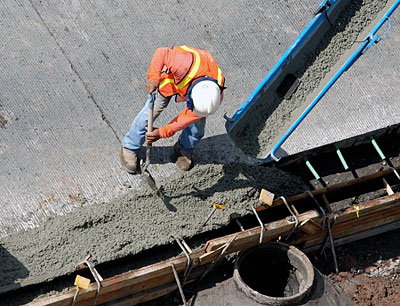 pouring cement